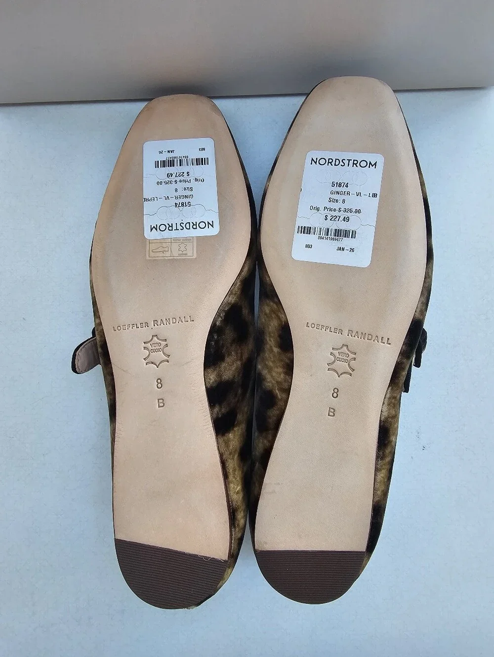 Loeffler Randall Ginger Leopard Velvet Mary Jane Flats